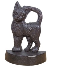 Cast Iron Cat Door Stop Heavy