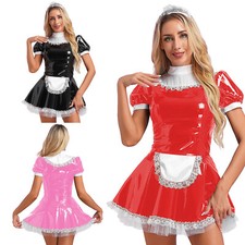 Womens Maid Apron Costumes PVC