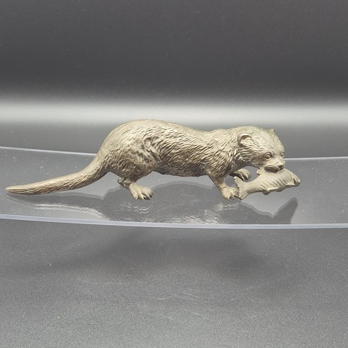 Bronze figure otter - otter, with