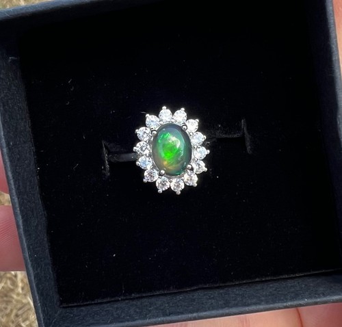 Ethiopian black opal - opal, cz