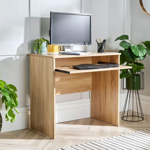 Oak effect computer desk - effect,