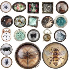 Metal Glass CABINET DOOR KNOBS Vintage Shabby Chic Drawer Handles Vintage Pulls