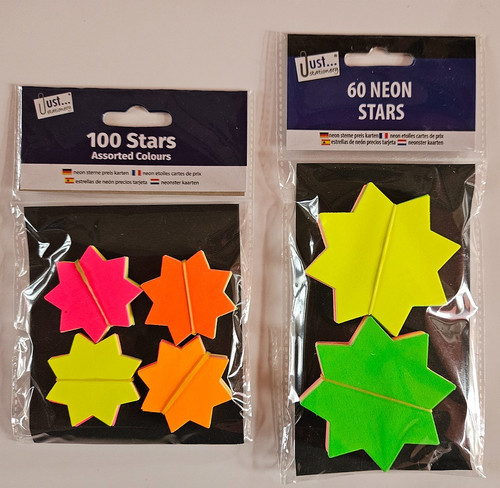 Neon fluorescent stars retail - fluorescent,
