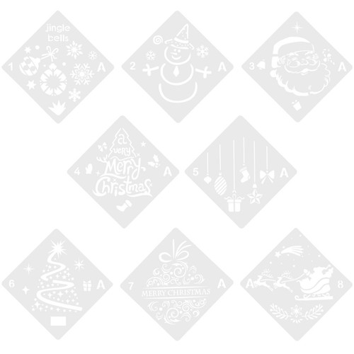 8pcs christmas stencils - 8pcs,