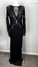 Lipsy London Black Sequin & Lace Evening Gown – UK 12 New Years Christmas Party