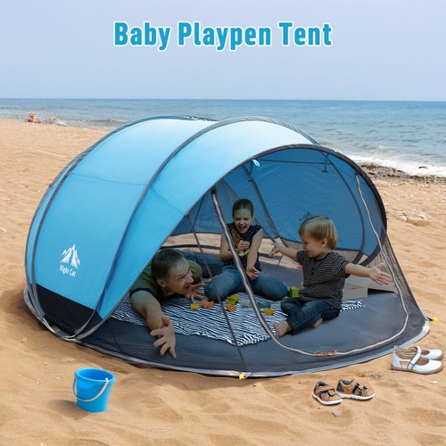 Night cat pop beach tent - night,