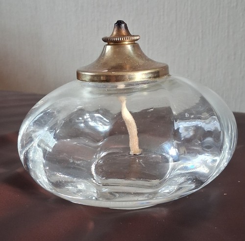 Glass oil lamp with - lamp,