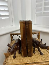 Vintage Heavy Wooden Bookends