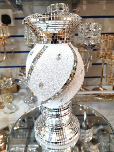 30cm silver crushed crystal - silver,