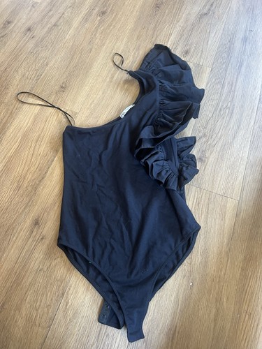 Black zara frill ruffle one - zara,