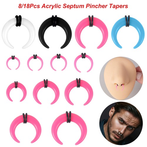 18pcs acrylic nose rings - 8/18pcs,