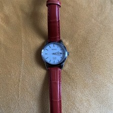 Ladies Seiko Solar Watch With Red Leather Strap