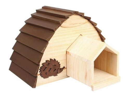 Wooden hedgehog house outdoor - wooden,