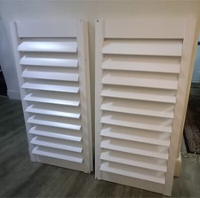 pair interior white louvre window shutters