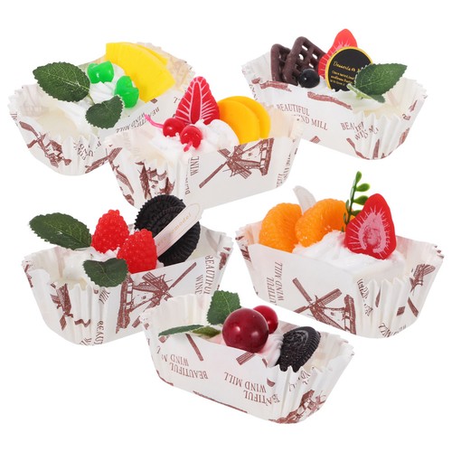 6pcs realistic faux - 6pcs, cupcake