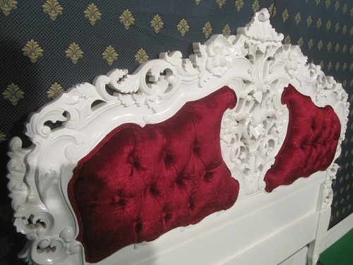 Mahogany rococo headboard - mahogany,