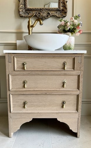 Vintage oak vanity sink - vintage,