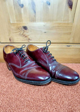 Loake Mens Prestwick Burgundy Shoes Uk  7.5