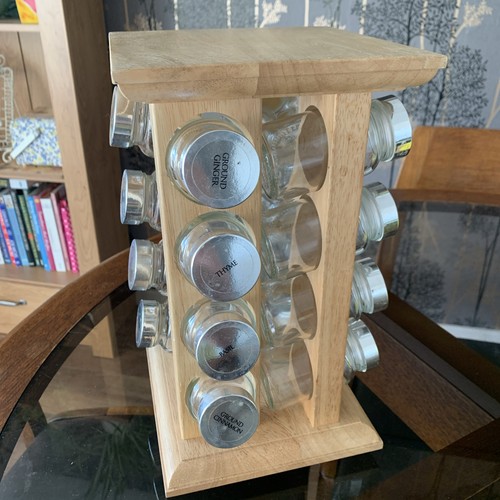 Vintage wooden spice - spice, rack