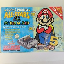 SNES Console Super Mario World/ All Stars Variant Boxed - With Game 