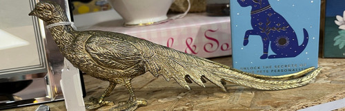 Brass pheasant bird - pheasant, figurine
