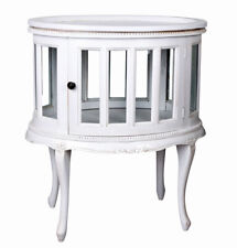 Tea Cabinet Mahogany White Bar Cabinet Antique Coffee Table Serving Table with Tray 