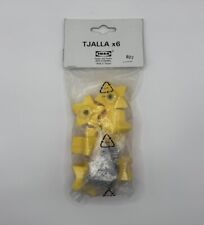6X Vintage Ikea Tjalla  Yellow Star Shaped Door  Cabinet Knobs Handles - NEW