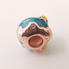 pandora shimmering ocean &  waves gold charm fish rose