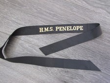 H.M.S Penelope Royal Navy Naval Cap Band Tally