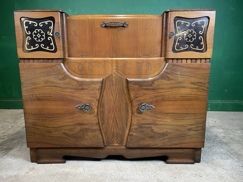 Art deco walnut sideboard - art,