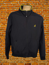 KANGOL BLACK BOMBER JACKET COAT MEDIUM 100% NYLON MENS ZIP UP LIGHTWEIGHT LOGO
