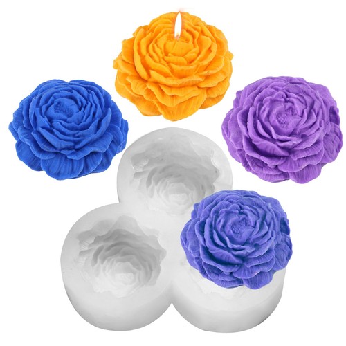 Peony candle mold white - peony,
