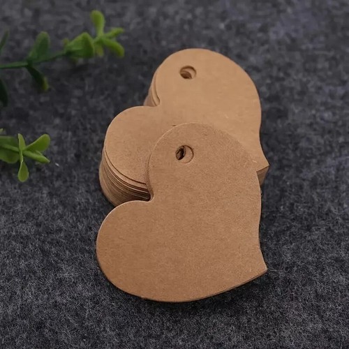 Heart tags shaped kraft - heart,