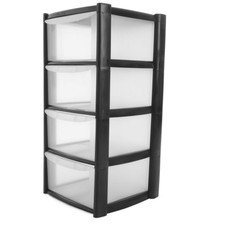 Large Plastic 4 Drawer Storage  Drawer Tower for Schools, Offices Home Room Toy 
