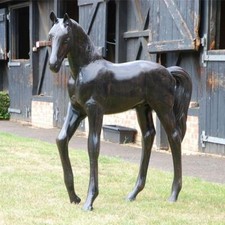 Stunning Life Size Standing Foal Garden Sculpture - Aluminium Outdoor Ornament