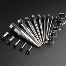 Ear Stretching Kit Taper & Tunnel  | Surgical Steel Single Flare  | 1.6mm - 10mm