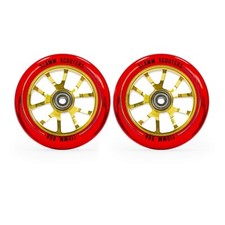 Slamm 110mm 88A V- Ten II Ghost Metal Core Stunt Scooter Wheels Red/Gold - Pair