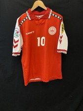 Rare Vintage Retro Hummel Denmark 1996 Euros Shirt With Laudrup 10 Nameset.