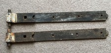 Vintage Old Heavy Duty Cranked Hook and Band Door Cabinet Gate Tee T Hinges 