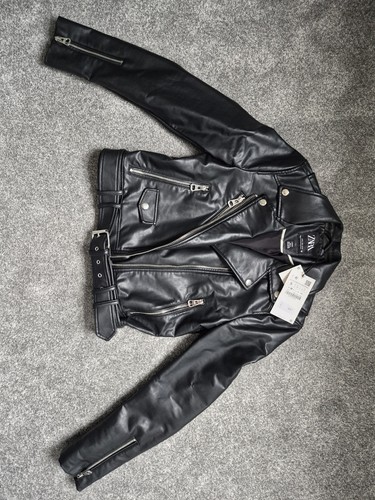 Zara black leather biker - zara,