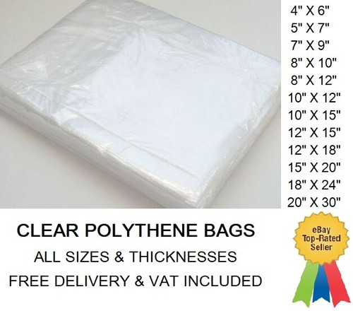 Clear poly bags crafts food - poly,