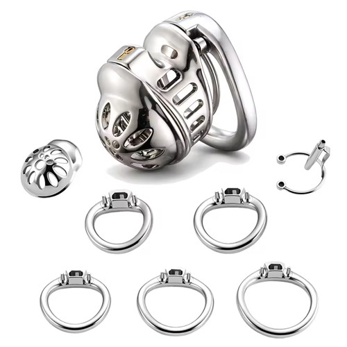 Set male metal chastity cage - 1,