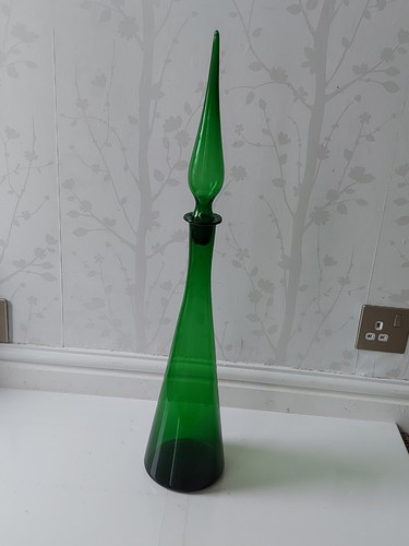 Glass genie decanter green - glass,
