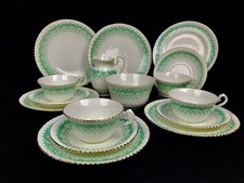 Victorian Green&White Tea Set