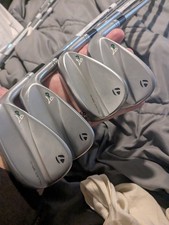 Right handed TaylorMade Milled Grind 4 raw chrome wedge set.46,50,56,60.mg4
