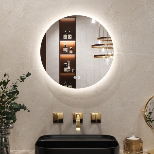 Round bathroom mirror 50cm - round,