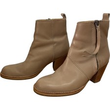 Acne Taupe Leather Ankle