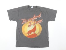 Mumford & Sons Grey Band T-Shirt, Men's L, Cotton Graphic