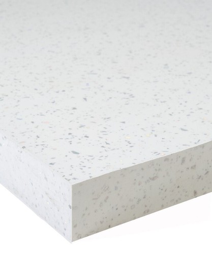 White sparkle 40mm square edge - white,