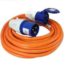 10M Orange Hook Up Mains Lead Camping Caravan Motorhome Electric Power Cord